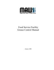 Food Service Facility Grease Control Manual - mawss