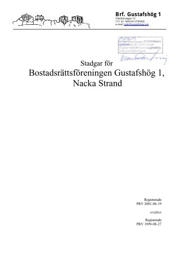 Bostadsrättsföreningen Gustafshög 1, Nacka Strand - Fabrikörvägen ...