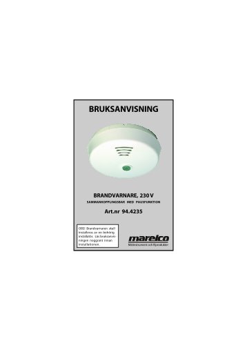 Bruksanvisning brandvarnare Marelco (pdf) - Kaggeled