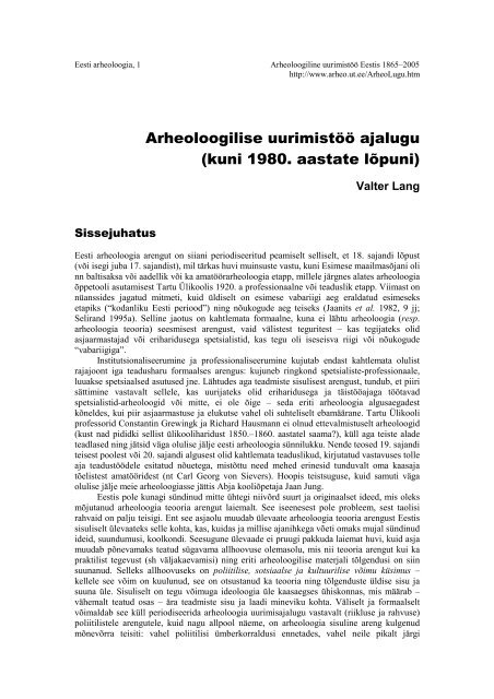 PDF tekst (263 K) - Arheoloogia Tartu Ãlikoolis