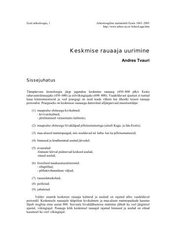 PDF tekst (79 K) - Arheoloogia Tartu Ãlikoolis