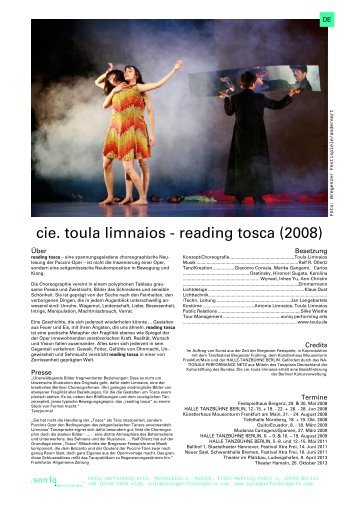 cie. toula limnaios - reading tosca (2008) - soniq performing arts