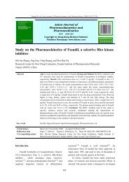 Study on the Pharmacokinetics of Fasudil, a selective Rho kinase ...