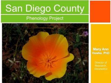 Mary Anne Hawke: "The San Diego Phenology Project" - California ...