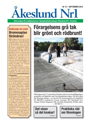 Förargelsens grå tak blir grönt och rödbrunt! - Brf Åkeslund nr1