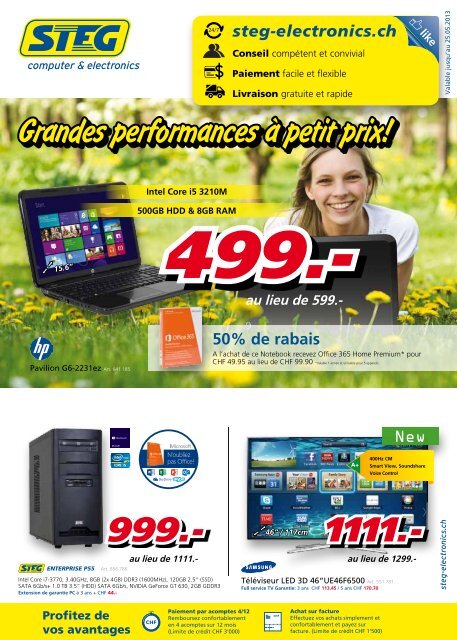 1111.- 999.- Grandes performances Ã  petit prix! - Steg Computer