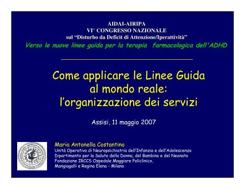 Come applicare le Linee Guida al mondo reale: l ... - Aidai