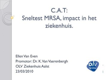 Sneltest MRSA, impact in het ziekenhuis. - UZ Leuven