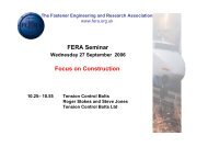 FERA Seminar Focus on Construction - The Fastener Engineering ...
