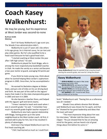 Coach Kasey Walkenhurst: - MatchupUT.com