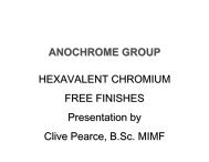 HEXAVALENT CHROMIUM FREE FINISHES Presentation by Clive ...