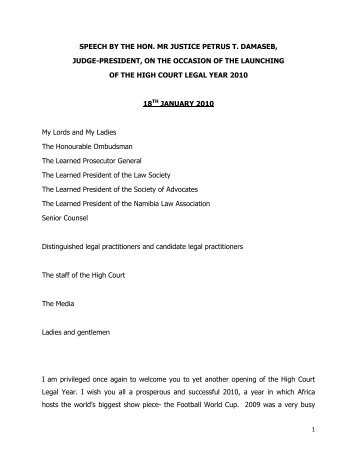 High Court Legal Year 2010 - Superior Courts of Namibia