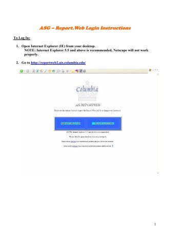 ASG – Report.Web Login Instructions