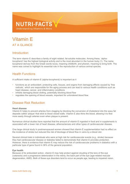 Vitamin E - Nutri-Facts.org