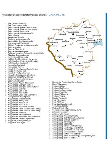 Helyi jelentÅsÃ©gÅ± vÃ©dett termÃ©szeti Ã©rtÃ©kek â ZALA MEGYE - Genea