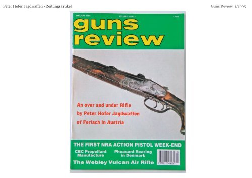 Peter Hofer Jagdwaffen - Zeitungsartikel Guns Review 1/1995