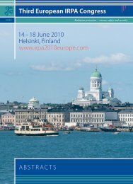 Abstracts - Third European IRPA Congress, 14-18 June 2010 ...
