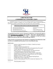 CHECKLIST FOR COMMERCIAL CONSTRUCTION