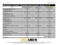 USC&A Rate Sheet - University Student Commons and Activities