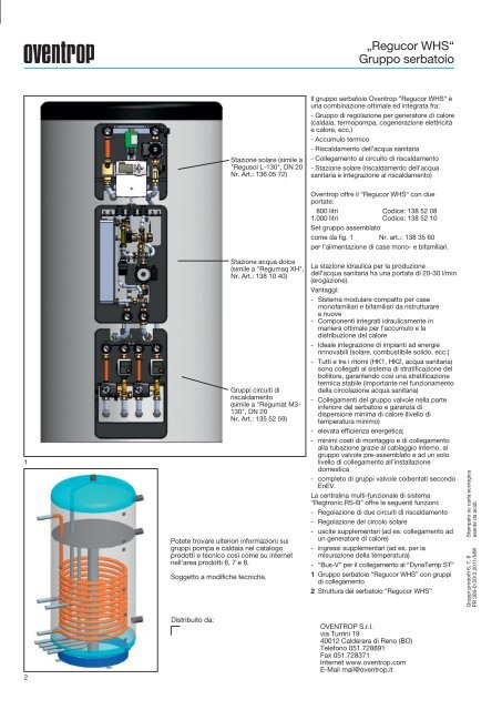 Scheda tecnica Oventrop - GuidaEdilizia.it