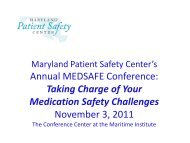 Presentation [pdf] - Maryland Patient Safety Center
