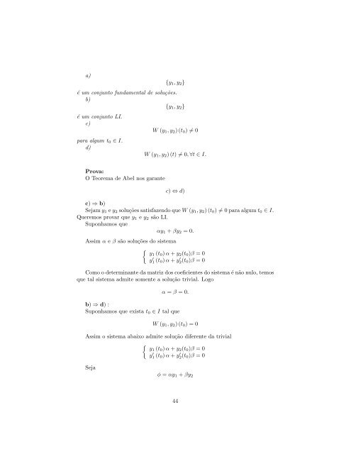 Curso de Equações Diferenciais Ordinárias - Unesp