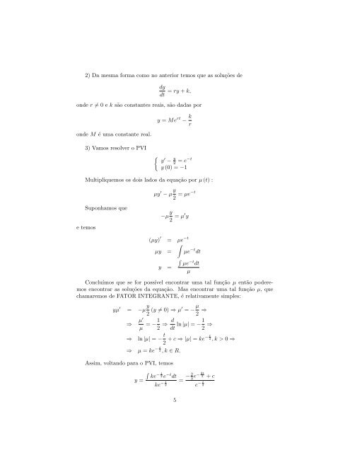 Curso de EquaÃ§Ãµes Diferenciais OrdinÃ¡rias - Unesp