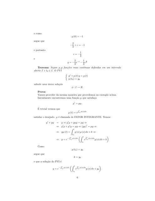 Curso de Equações Diferenciais Ordinárias - Unesp
