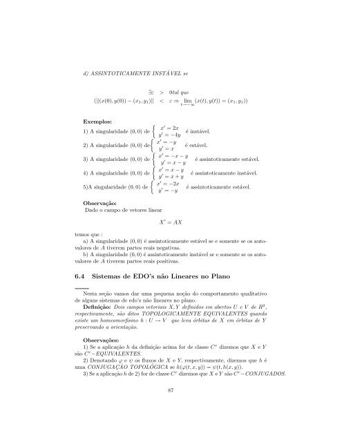 Curso de Equações Diferenciais Ordinárias - Unesp