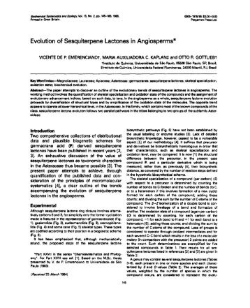 Evolution of Sesquiterpene Lactones in Angiosperms*