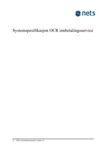 OCR Systemspesifikasjon - Nets