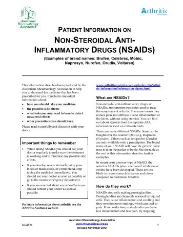 nsaids - Australian Rheumatology Association