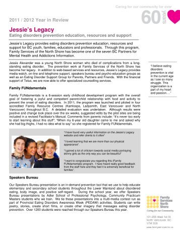 Jessie's Legacy - Family Services of the North Shore