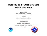 WSR-88D and TDWR-SPG Data Status And Plans - NEXRAD Radar ...