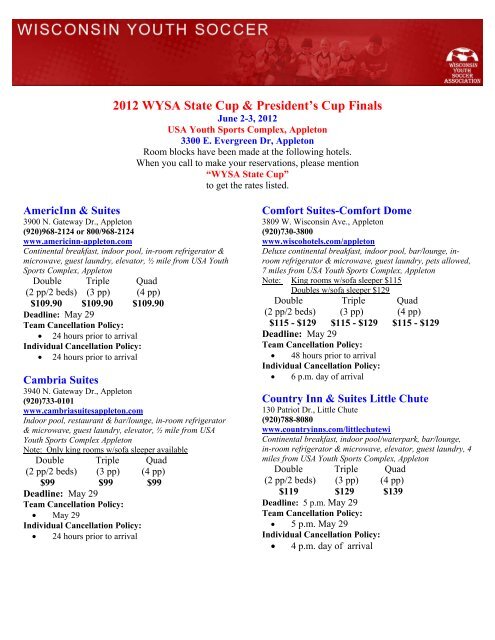 2012 Wysa State Cup President S Cup Finals Wisconsin Youth