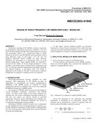 Design of Radio Frequency (RF) MEMS Switches - Modeling