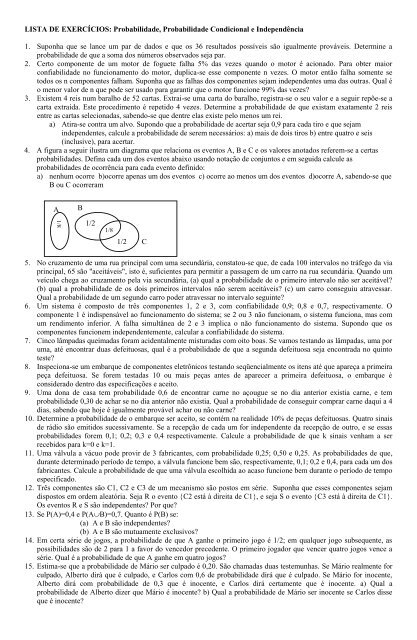 Probabilidade, Probabilidade Condicional e IndependÃªncia ... - Unesp