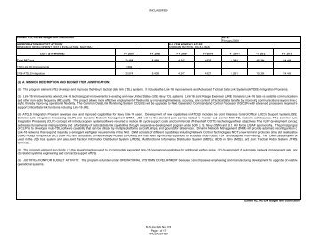 (U) A. MISSION DESCRIPTION AND BUDGET ITEM JUSTIFICATION