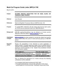 Medi-Cal Program Guide Letter (MPG) # 789 - HHSA Program Guides