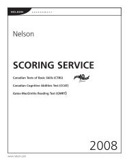 Nelson Scoring Service Handbook 2008 - Assessment