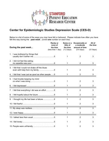 Center for Epidemiologic Studies Depression Scale ... - myCME.com