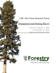 Management and Working Plan - Alex Fraser Research Forest ...