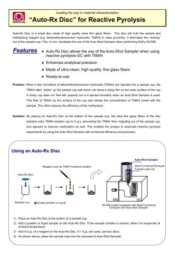 Auto-Rx Disc - Diablo Analytical