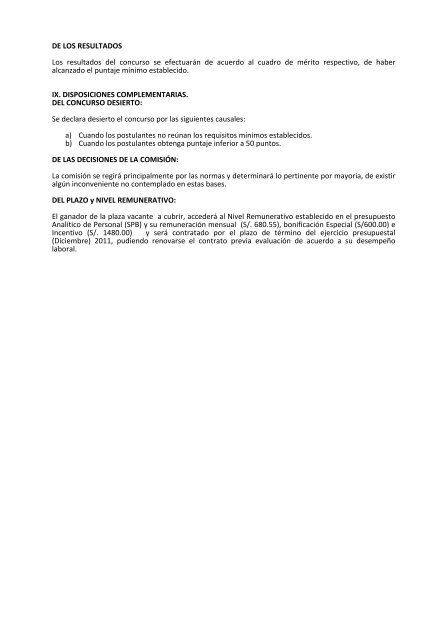 gobierno regional de tumbes bases para el concurso público de ...