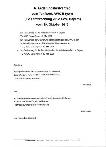 TV TariferhÃ¶hung 2012 AWO Bayern - Arbeitgeberverband AWO ...