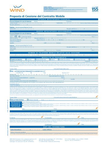 Proposta di Cessione del Contratto Mobile - Wind