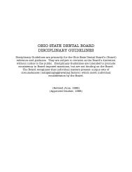 Disciplinary Guidelines - the Ohio State Dental Board - State of Ohio