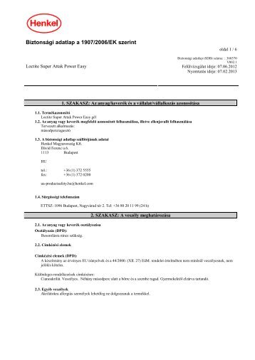 Loctite Super Attak Power Easy MSDS HU.pdf - Rossmann