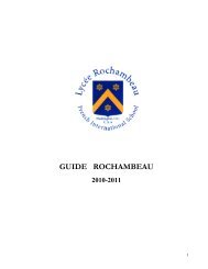 Guide de rentrée - Lycée Rochambeau