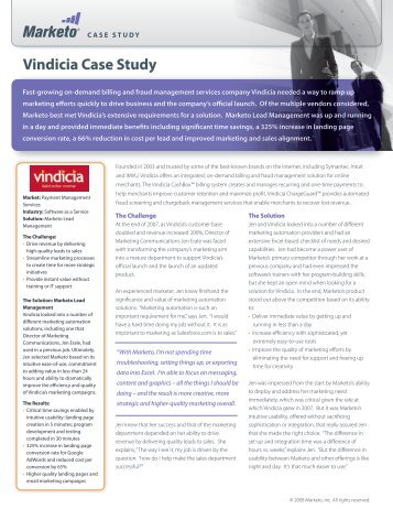 Vindicia Case Study - Marketo